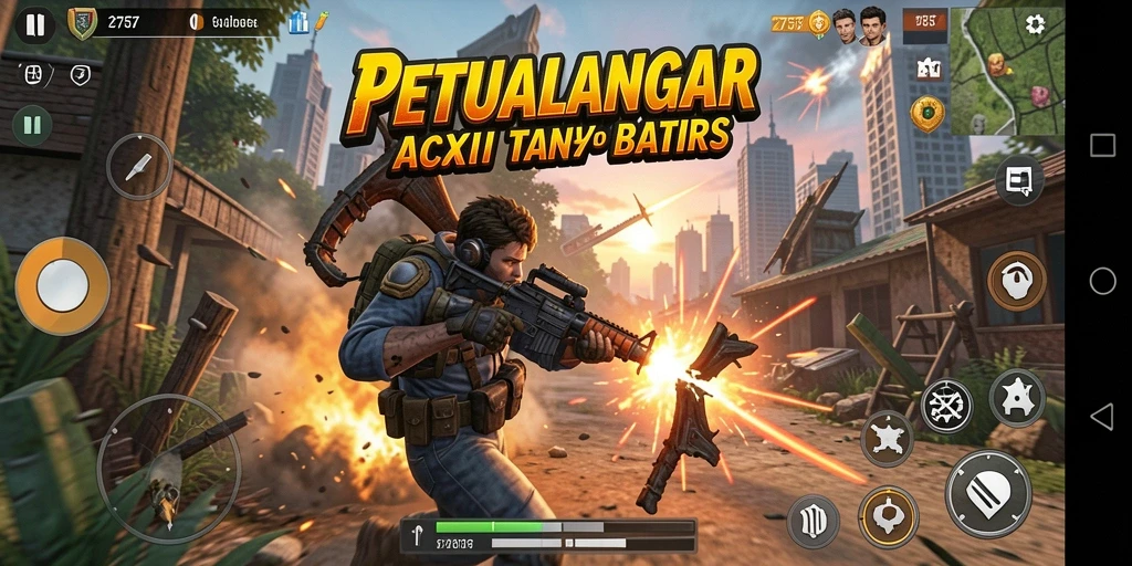 Tampilan gameplay Action yang mendebarkan di 2757.