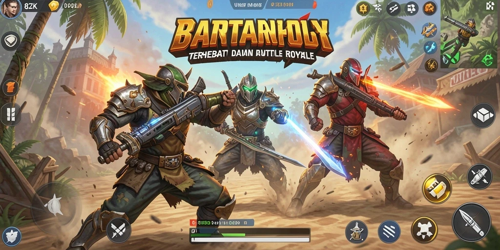 Gameplay seru dalam pertempuran Battle Royale di 8ZK.