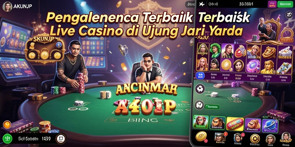 Tangkapan layar gameplay AKUNJP menampilkan dealer profesional dalam aksi di Live Casino.