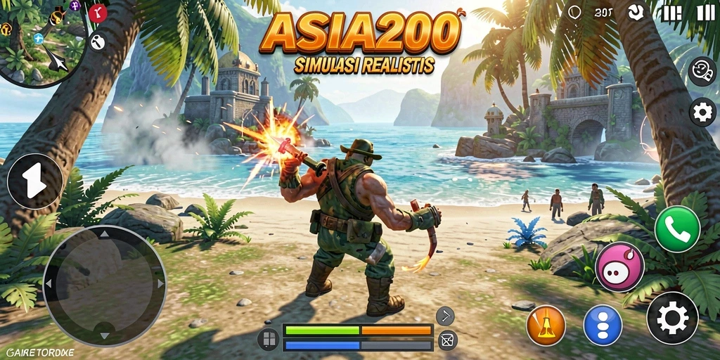 Tampilan gameplay ASIA200 yang menakjubkan dan interaktif.