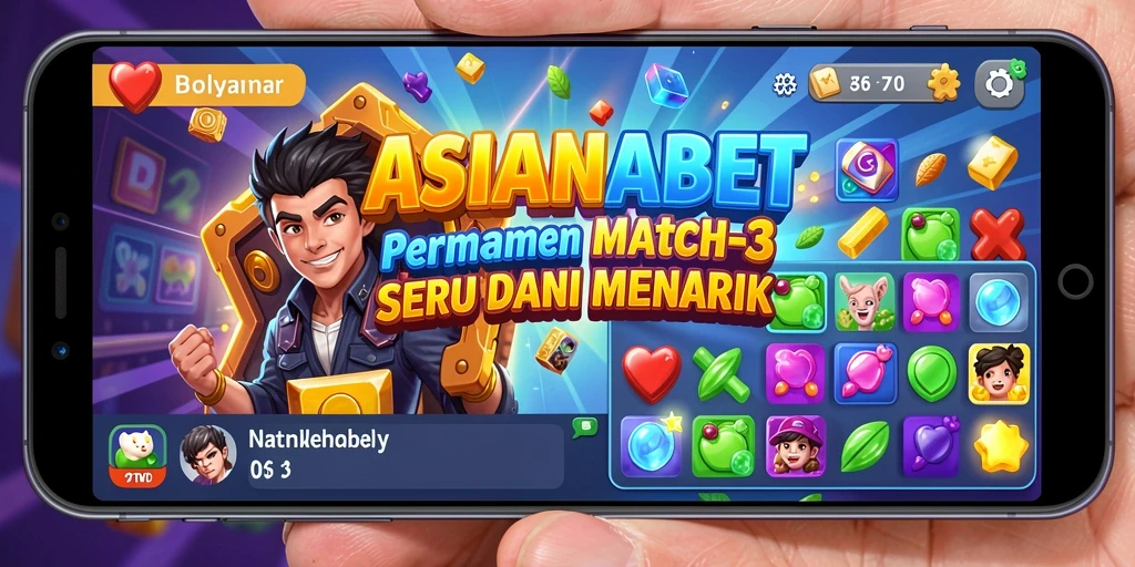 Tampilan gameplay seru dari ASIANABET dengan pencocokan warna yang menarik.