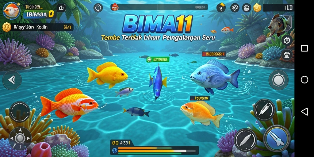 Screenshot BIMA11 yang menunjukkan aksi menembak ikan.