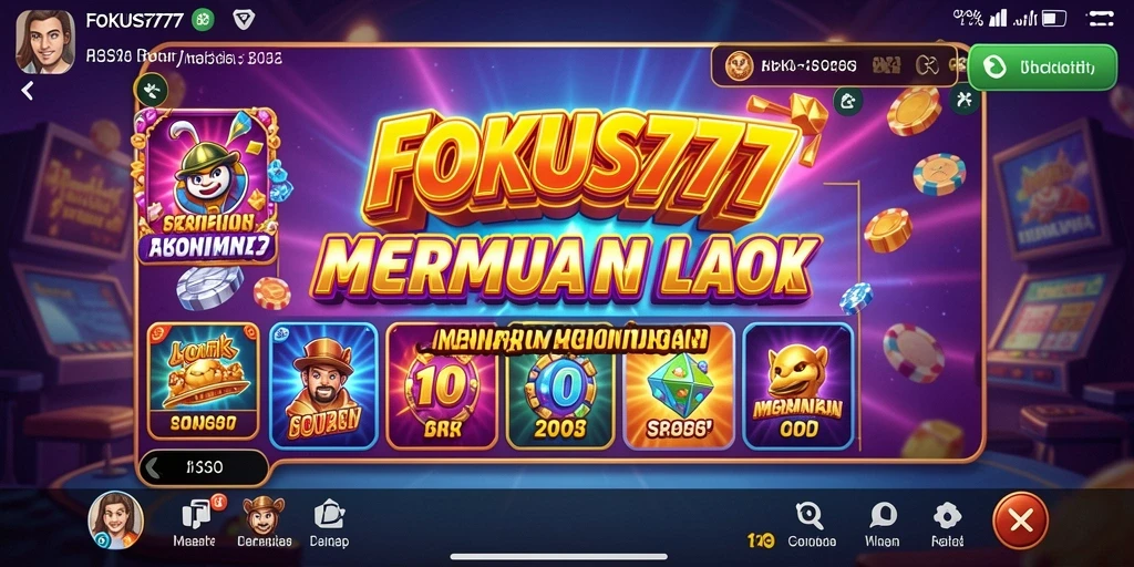 Tampilan menarik dari gameplay Slot FOKUS777 yang penuh warna.