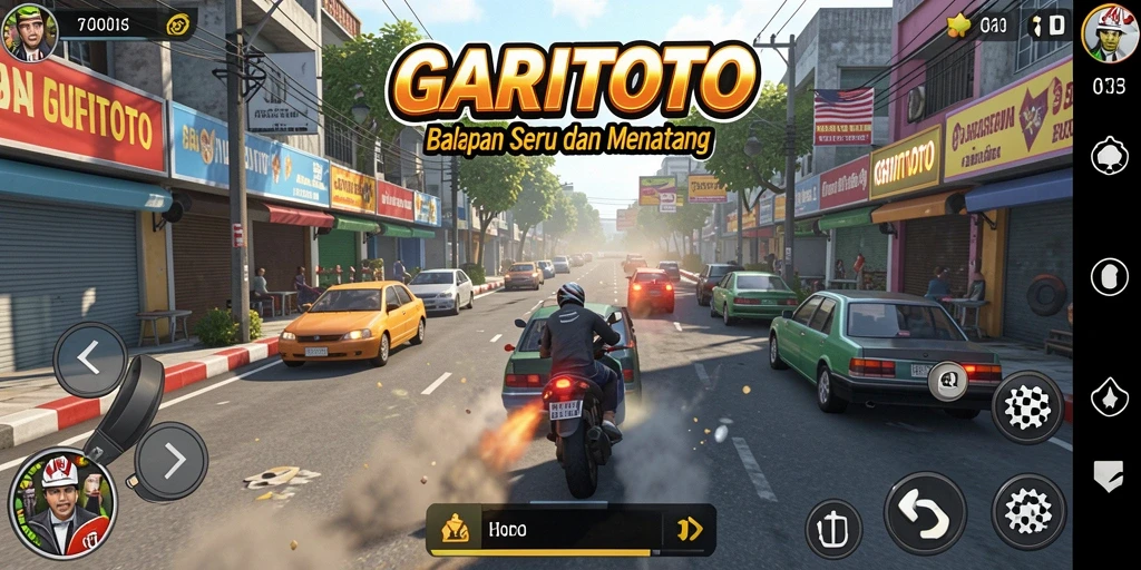 Screenshot GARITOTO menunjukkan aksi balapan yang mendebarkan.