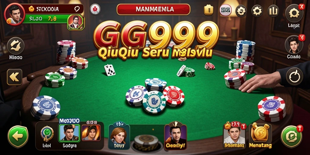 Screenshot utama GG999 menampilkan aksi seru permainan QiuQiu.