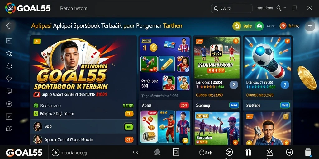Tampilan permainan GOAL55 saat melakukan taruhan olahraga secara langsung.