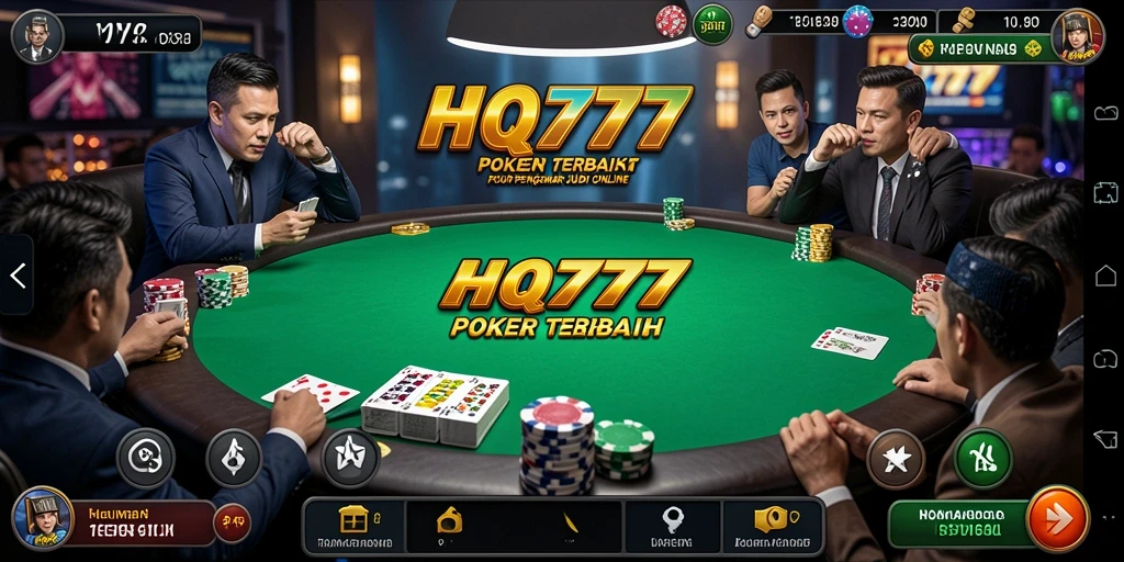 Tampilan gameplay Poker yang seru di HQ777.