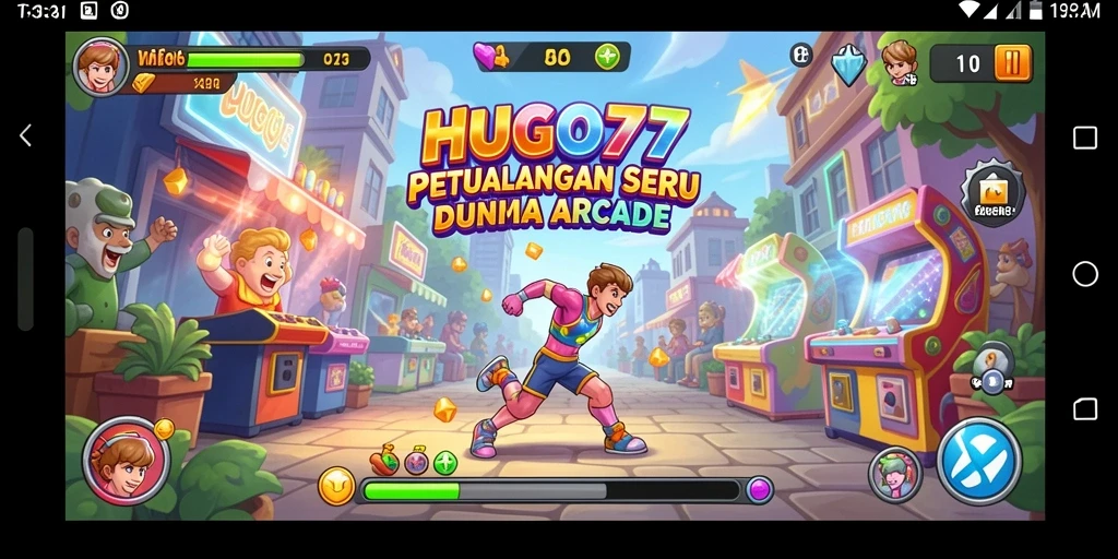 Tampilan seru gameplay HUGO77 yang penuh aksi dan tantangan.