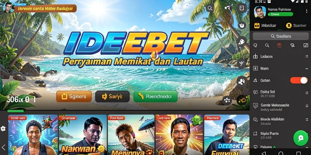 Tampilan gameplay IDEBET dengan aksi memancing yang seru.