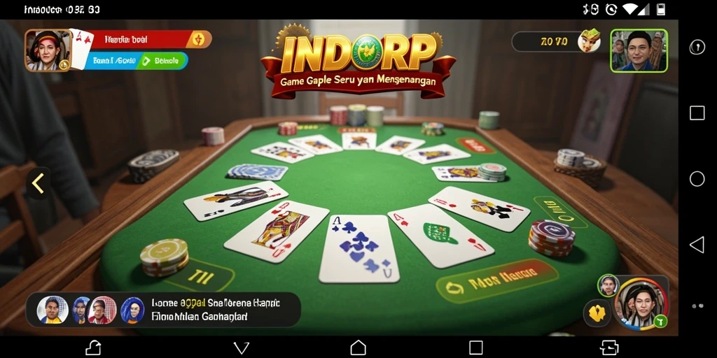 Tampilan gameplay Gaple yang seru dan interaktif di INDORP.