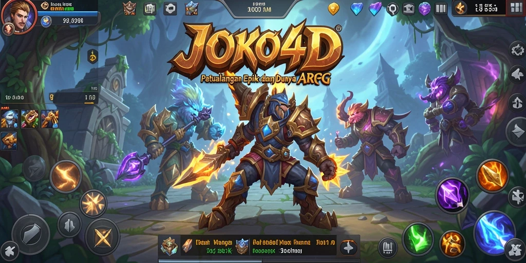 Screenshot gameplay JOKO4D menampilkan pertarungan seru dan karakter unik.