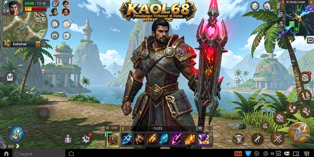 Tampilan gameplay menampilkan pertarungan epik dalam dunia MMORPG.