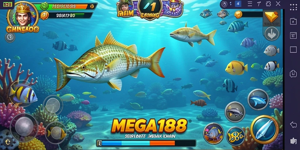 Tampilan menawan dari gameplay Tembak Ikan MEGA188 yang penuh aksi.