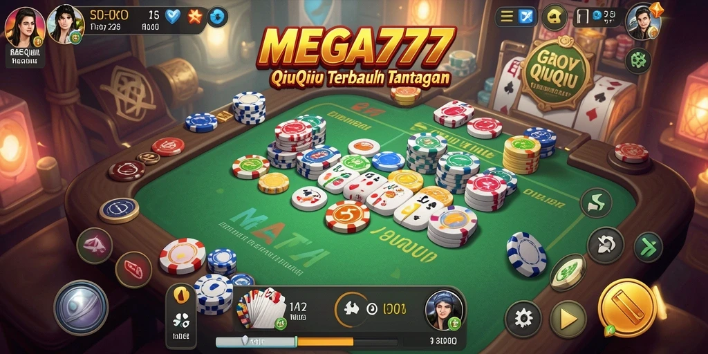 Screenshot MEGA777 menampilkan aksi seru permainan QiuQiu.