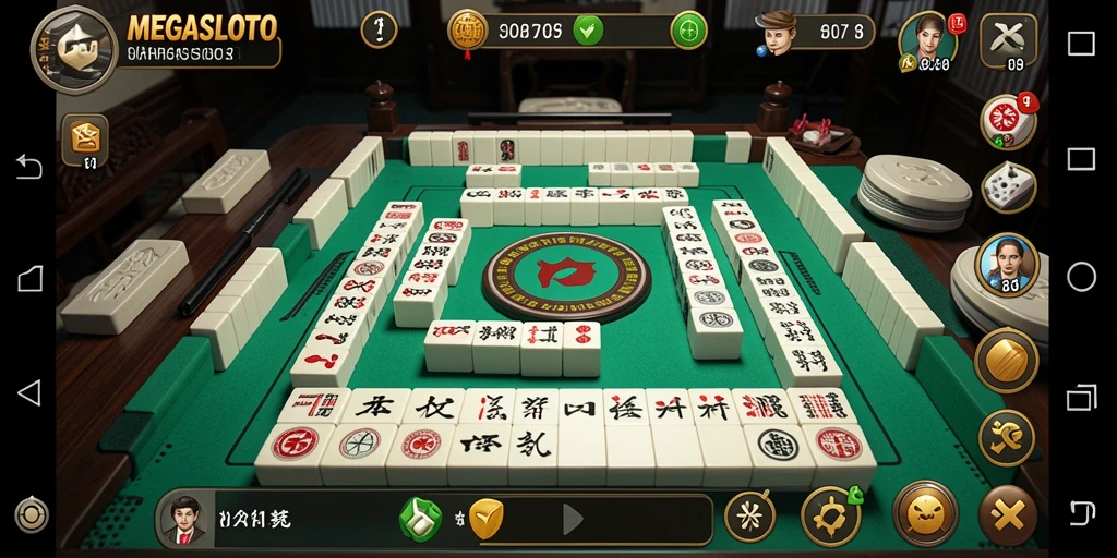 Tampilan gameplay MEGASLOTO yang menarik dalam permainan Mahjong.