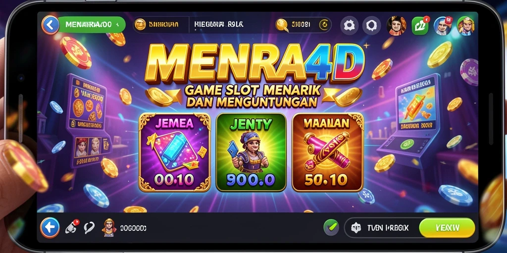 Screenshot gameplay Slot MENARA4D yang menarik dan penuh warna.