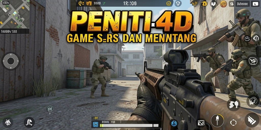 Screenshot gameplay intens dari PENITI4D yang menampilkan aksi tembak-menembak.