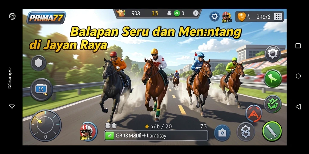 Screenshot PRIMA77 menampilkan aksi balapan yang seru dan mendebarkan.