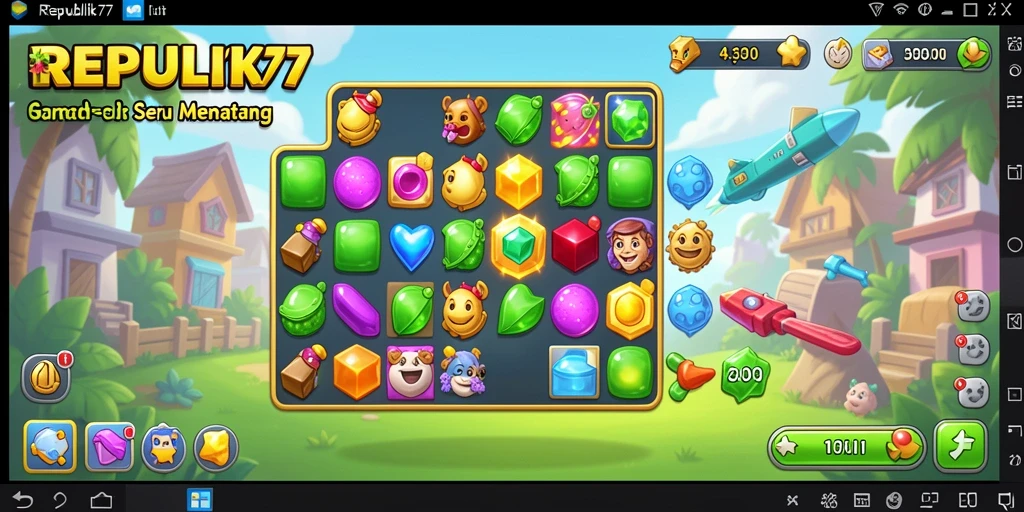 Gameplay seru dan menantang di REPUBLIK77, cocok untuk penggemar Match-3.