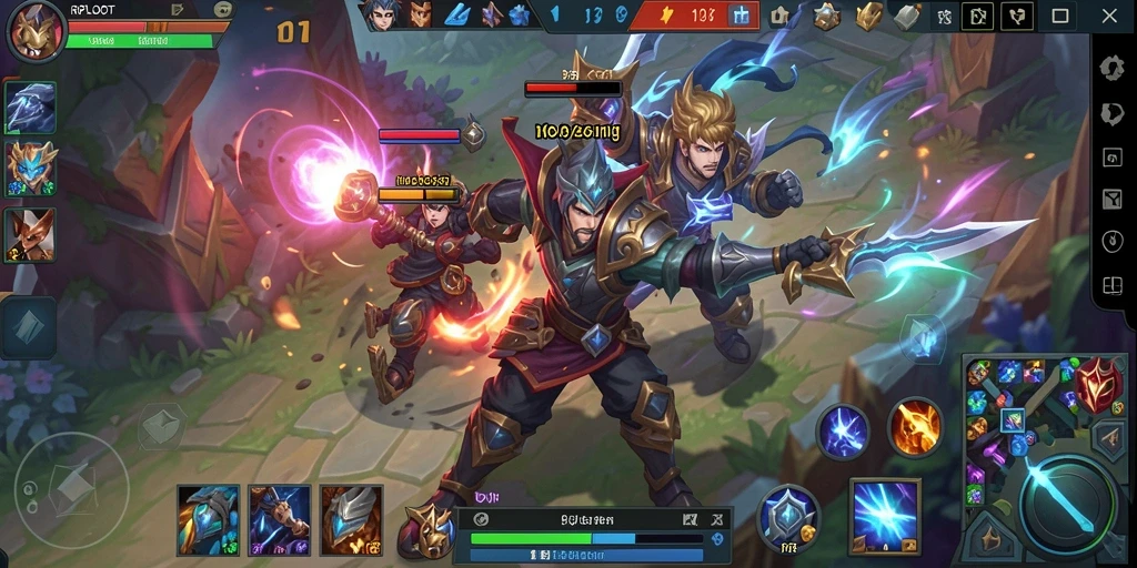 Screenshot menampilkan aksi seru dalam permainan MOBA RPLOOT.