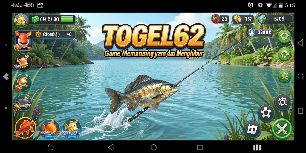 Tampilan menarik dari gameplay memancing TOGEL62 yang menantang.