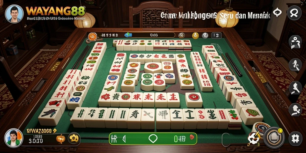 Tampilan menarik gameplay Mahjong di WAYANG88 yang mengasyikkan.