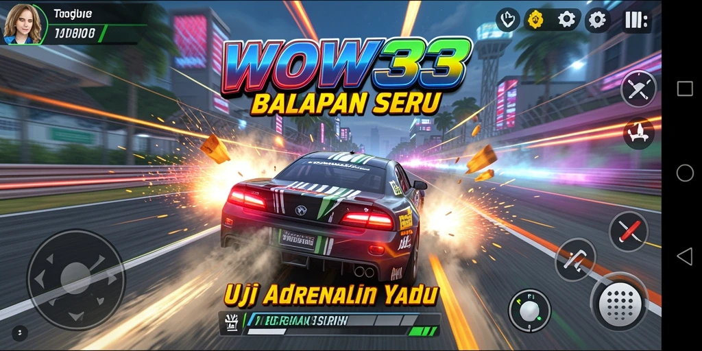 Gameplay Racing WOW33 yang mengasyikkan dan penuh tantangan.